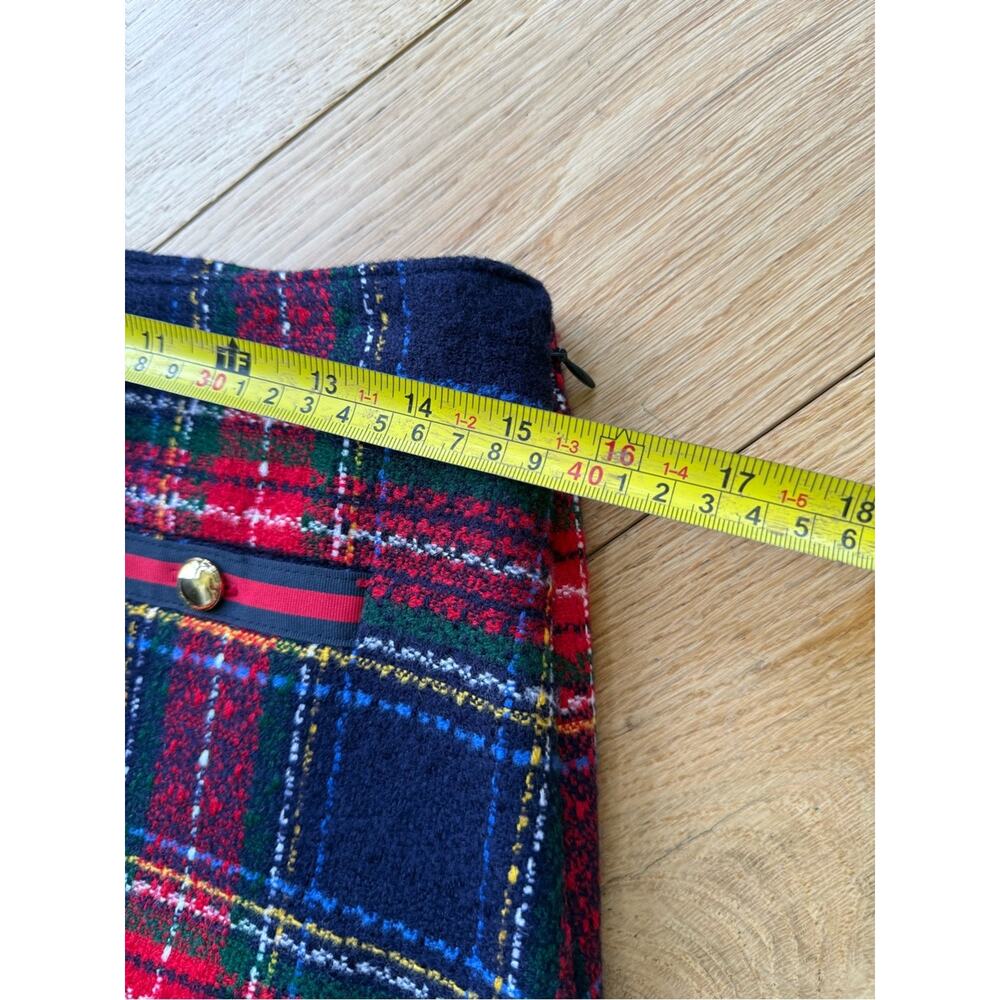 Talbots Petite Plaid A-Line Skirt Size 6P Red Blue Tartan NWOT - Picture 10 of 10